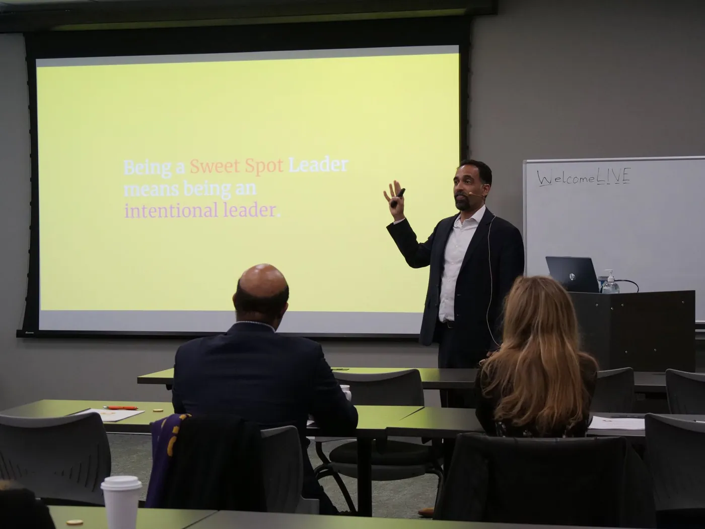 Suken presenting at the Sweet Spot Leader Program